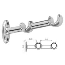Suporte Duplo (1 unidade médio/médio) para Varão de Cortina 19-19mm Alumínio - Cromado Bella Arte