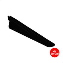 Suporte Duplo 32cm Para Trilho Cremalheira Prateleira 20 Uni Preto