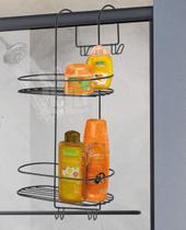 Suporte Duplo Box Emborrachado Porta Shampoo e Toalha Preto Suporte Duplo Box Emborrachado Porta Shampoo e Toalha Preto