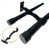 Suporte Duplo Comum Alumínio Perfil Varão Ilhós Argola 19.28mm Par