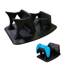 Suporte Duplo Controle Video Game Base de Mesa Organizador Gamer Joystick Resistente Compacto Estavel Universal