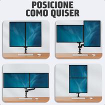 Suporte Duplo De Mesa Articulado 2 Monitores Pistão a Gás Braço Ergonômico Suporte Duplo De Mesa Articulado 2 Monitores Pistão a Gás Braço Ergonômico