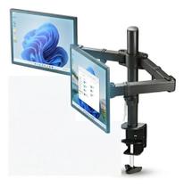 Suporte Duplo Mesa Monitor Braço Duplo Articulado Flexivel Preto Suporte Duplo Mesa Monitor Braço Duplo Articulado Flexivel Preto