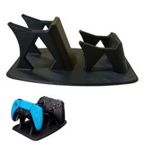 Suporte Duplo para Controle Video Game Base Mesa Organizador Gamer Joystick Compacto Estavel