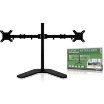 Suporte duplo para monitor e TV de mesa articulado, 2 monitores, completo, luxo