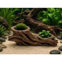 Suporte Duplo para Plantas de Aquário Toco de Árvore Suporte Duplo para Plantas de Aquário Toco de Árvore