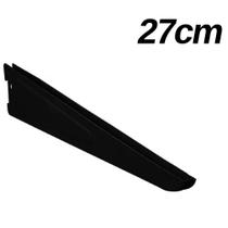 Suporte Duplo Para Trilho Prateleira Preto Aço 27cm - Starfer Suporte Duplo Para Trilho Prateleira Preto Aço 27cm - Starfer