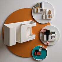 Suporte Duplo Porta Celular Controle Remoto Adesivo Fixação Parede De Plastico multiuso Porta Treco Suporte Duplo Porta Celular Controle Remoto Adesivo Fixação Parede De Plastico multiuso Porta Treco