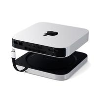 Suporte e Cubo para Mac Mini Studio, USB-C, USB-A, USB 3.2, com Gabinete SSD NVMe, Prata - ST-GMMSHS