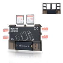Suporte e estojo de cartão de memória JJC para cartões Micro SD e SD Suporte e estojo de cartão de memória JJC para cartões Micro SD e SD