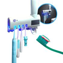 Suporte E Higienizador Escova De Dentes Organizador Banheiro Luzes Ultravioletas LMF1148