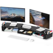 Suporte Elevatório Duplo para Monitor OPNICE com Gaveta e Suportes