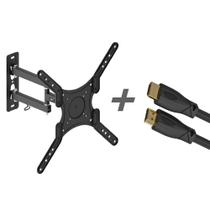 Suporte ELG Articulado de Parede para TV 26" a 55" + Cabo HDMI 2.0 2.5m