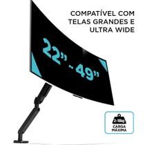 Suporte ELG Mesa Articulado Pistão A Gás Monitor 22 A 49 F100MAX Cor Preto