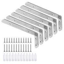 Suporte em L LSK 12,5 x 5 cm em aço inoxidável, alta resistência, pacote com 6