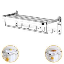 Suporte Embralumi Porta Toalha Ajustável Parede Com 5 Ganchos Banheiro Toalheiro Suporte Embralumi Porta Toalha Ajustável Parede Com 5 Ganchos Banheiro Toalheiro