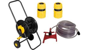 Suporte Enrolador c/Rodas + Mang 20m Vonder +Irrigador Esqui