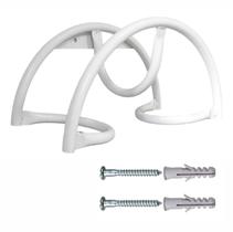 Suporte Enrolador de Borracha Mangueira de Parede Resistente Meia Lua Branco