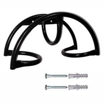 Suporte Enrolador de Borracha Mangueira de Parede Resistente Meia Lua Preto