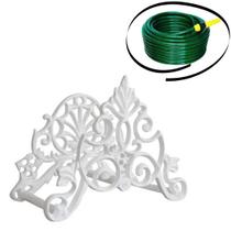 Suporte Enrolador Mangueira Jardim Clássico Branco