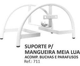 Suporte Enrolar Mangueira Jardim 1/2 Lua Branco Reforçado