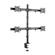 Suporte Ergonômico Articulado de Mesa, 4 Monitores 15" a 27", Giro 360, Suporte Até 8kg por Tela, Preto, F160ND4, ELG