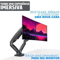 Suporte Ergonômico de Mesa Duplo para Monitores com Pistão a Gás