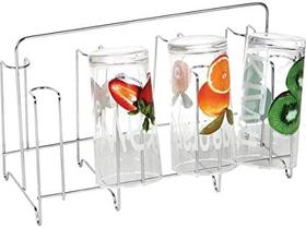 Suporte Escorredor Para 8 Copos Organizador Cromado - Silver - one-size