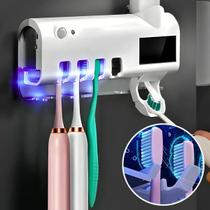 Suporte Escova De Dentes Esterilizador Com Luz UV Antibacteriano e Dispenser Pasta de Dente Suporte Escova De Dentes Esterilizador Com Luz UV Antibacteriano e Dispenser Pasta de Dente