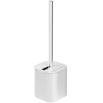 Suporte Escova Sanitária com Tampa para Banheiro Lavabo Polipropileno Dual OU Branco