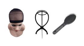 Suporte + Escova + Touca Wig - Kit Preto (2 Unidades) Suporte + Escova + Touca Wig - Kit Preto (2 Unidades)