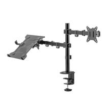 Suporte esn-12 em aço para monitor e notebook, articulado - evolut