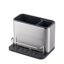 Suporte Esponja e Detergente Pia Cozinha em Inox Com Dreno