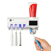 Suporte Esterilizador UV para Escovas com Dispenser Automático Solar Higiene e Organização no Banheiro