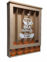 Suporte exclusivo para 35 cápsulas da Dolce Gusto em mdf - O dia Começa depois do café