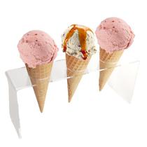 Suporte Expositor Acrílico para Casquinha de Sorvete Pizza em Cone Temaki Transparente