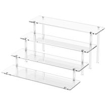 Suporte expositor de acrílico transparente de 4 níveis Dooiclear Suporte expositor de acrílico transparente de 4 níveis Dooiclear