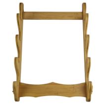 Suporte Expositor De Bambu Vertical Para 4 Katanas E Espadas