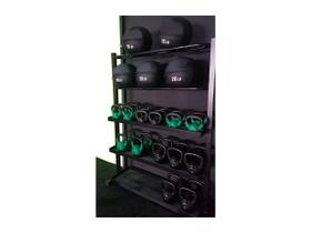 Suporte Expositor P/ Kettlebells e Wall Balls 5 Prateleiras