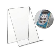 Suporte Expositor Para Livros Tablet Acrilico para Casa ou Vitrine Loja Livraria