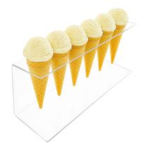 Suporte Expositor Temaki Sorvete Acrílico Cristal 6 Cones