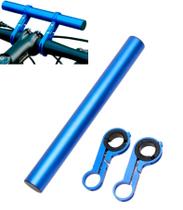 Suporte Extensor de Guidão 30cm + Chave Bike Bicicleta Azul