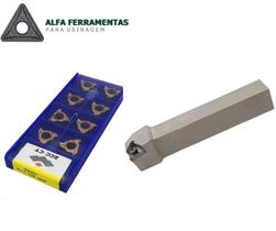Suporte Externo Rosca 20x20mm RT16 + Insertos Pastilhas Externa RT16 Zcc