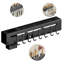 Suporte Facas Porta Utensílios 8 Ganchos Fixar Parede 40 cm