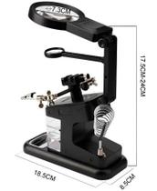 Suporte Ferro De Solda COM lupa Garra E Led 3 Gaveta Klte803