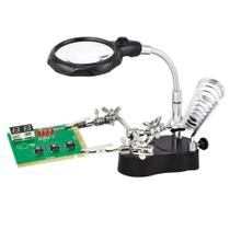 Suporte Ferro de Solda Multi função com Lupa Garras - EXBOM - TE-801