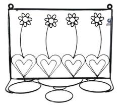 Suporte Ferro para Plantas 40x60 3 Vasos Preto jardim vertical parede Suporte Ferro para Plantas 40x60 3 Vasos Preto jardim vertical parede