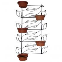 Suporte Ferro Para Plantas Folhas 5 Vasos - com sofisticação na cor Preto. Suporte Ferro Para Plantas Folhas 5 Vasos - com sofisticação na cor Preto.