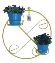 Suporte Ferro Plantas Redondo Colonial 45x48 Amarelo 2 Vasos jardim vertical parede Suporte Ferro Plantas Redondo Colonial 45x48 Amarelo 2 Vasos jardim vertical parede