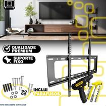 Suporte Fixo de Parede Para TV 40 80 Polegadas Até 75kg Kit com Parafusadeira 12V Bivolt e Jogo de Ferramentas 24 Peças
